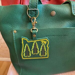 Portland Leather Sea glass Douglas Fir Bag Flair Bag Charm - NEW